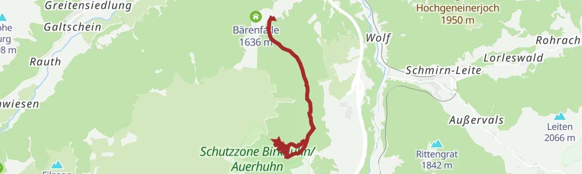 Route map: Bergwerksweg Nößlach über Bergeralm